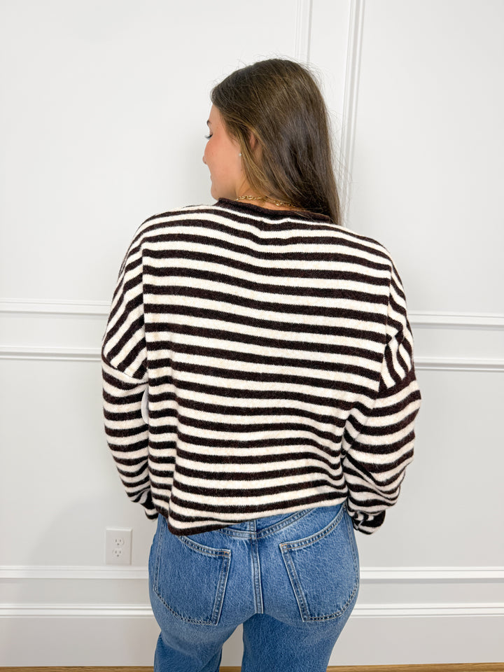 Wine &amp; Dine Striped Button-Up Cardigan