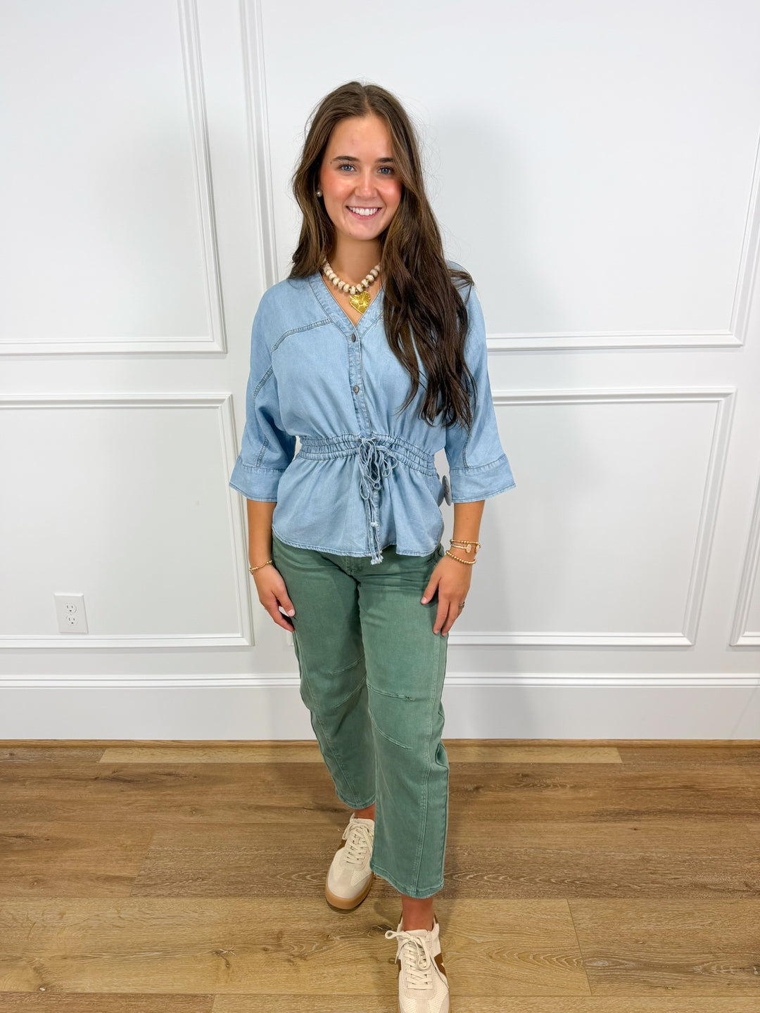 Denim Darling Collared Top