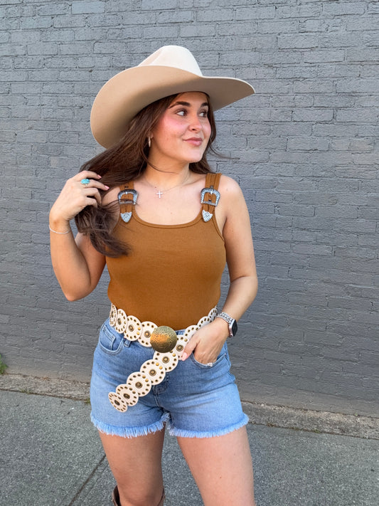 Buckle-Up Buttercup Bodysuit