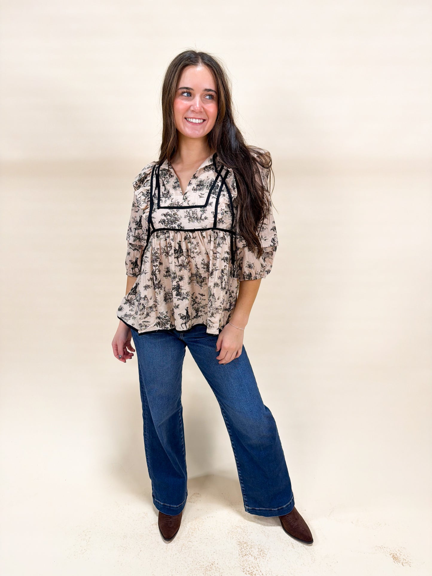 COWBOY CHRISTMAS BLOUSE