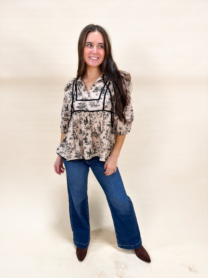 COWBOY CHRISTMAS BLOUSE