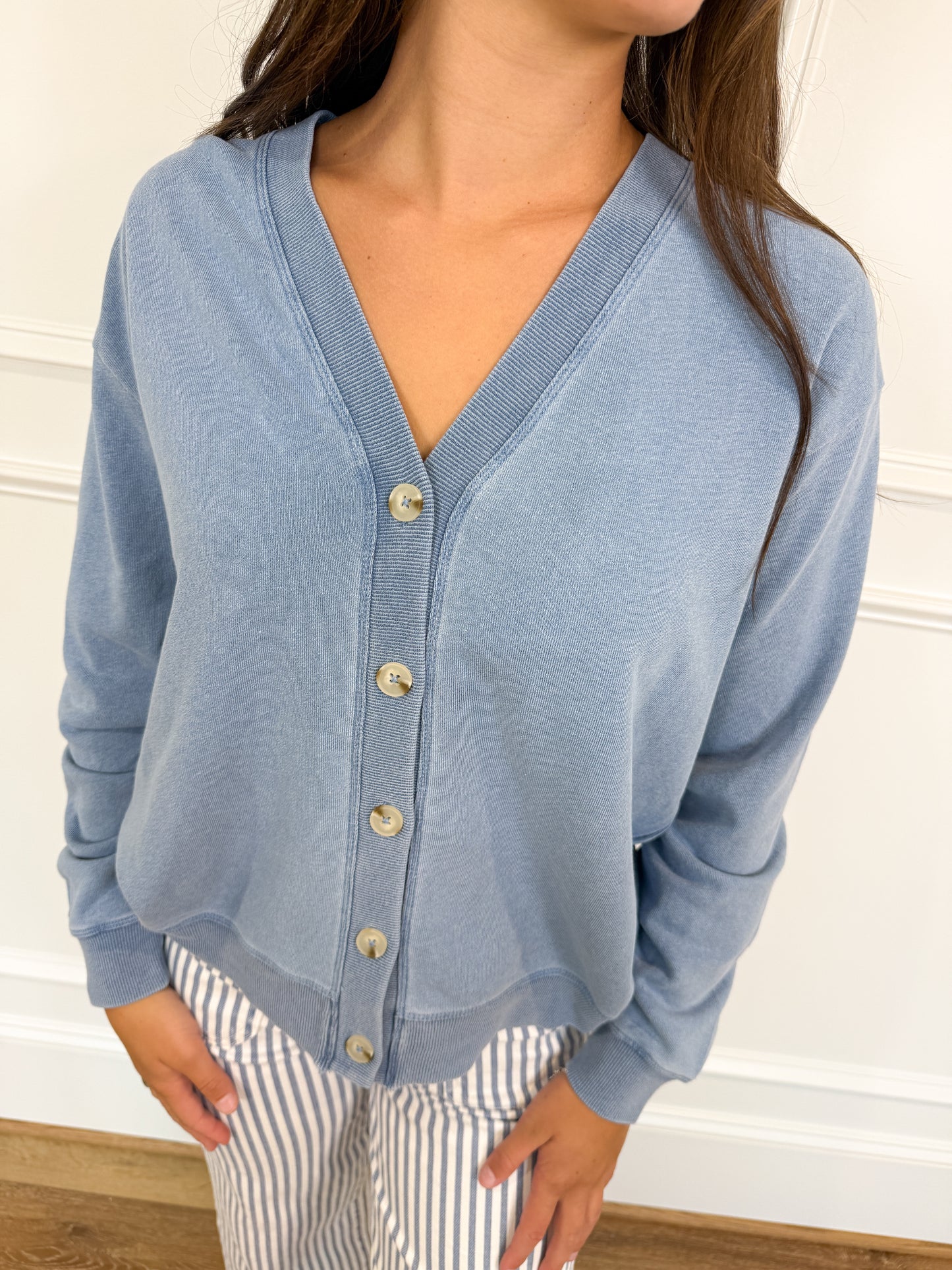 Z Supply Dazed End Knit Denim Cardigan