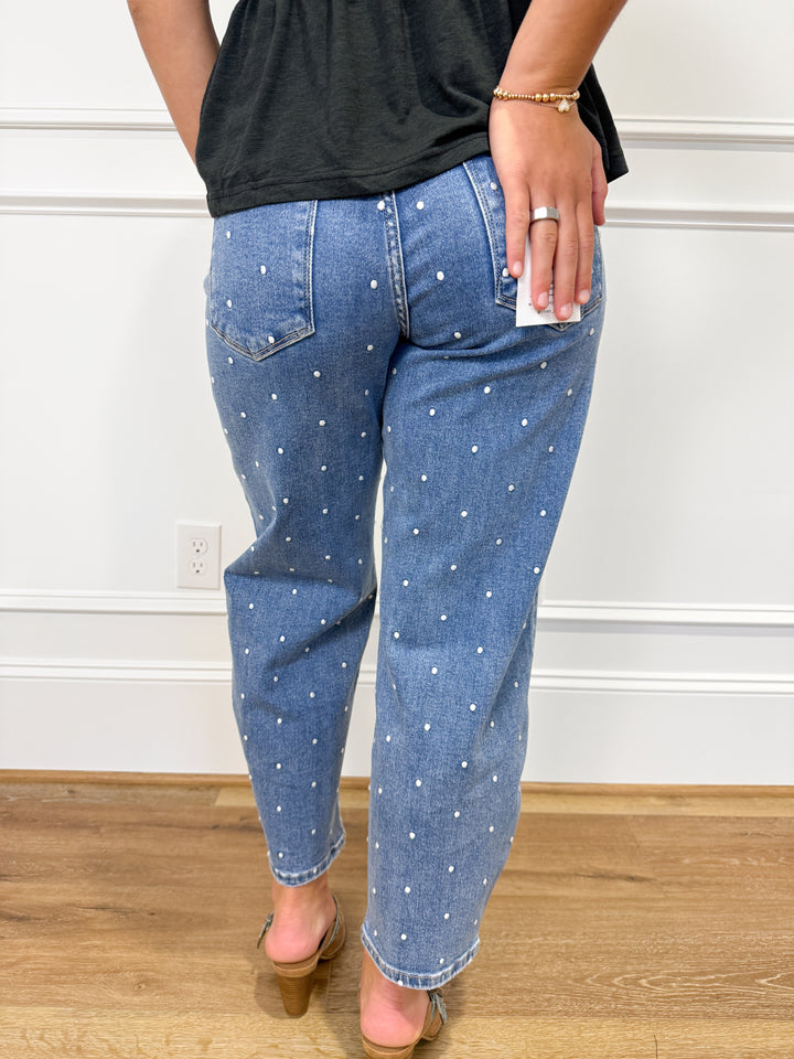 Macie Jean - HR Polkadot Barrel Jean