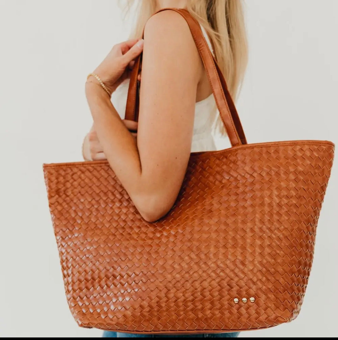 WOVEN TIFFANY ORGANIZER TOTE BAG