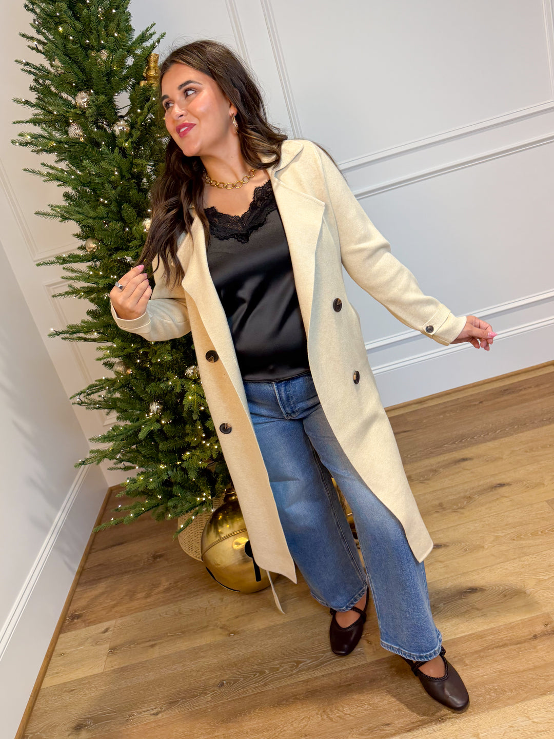 The Cozy Classic Knit Trench Coat