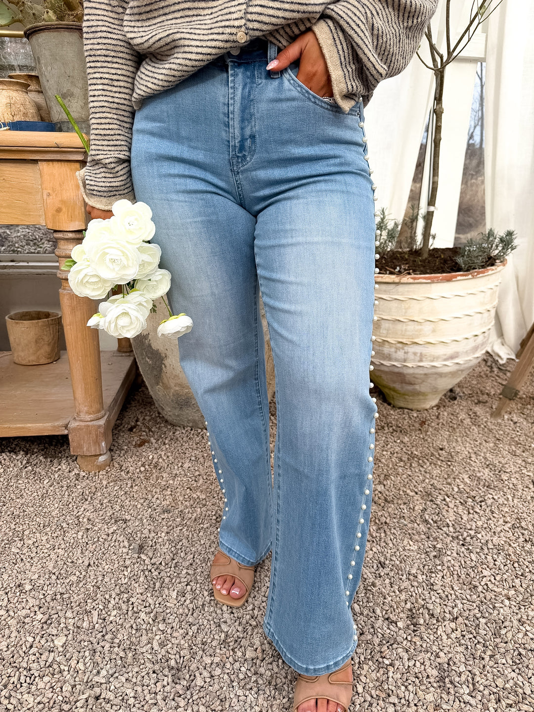 PRETTY PEARL WIDE LEG JEAN