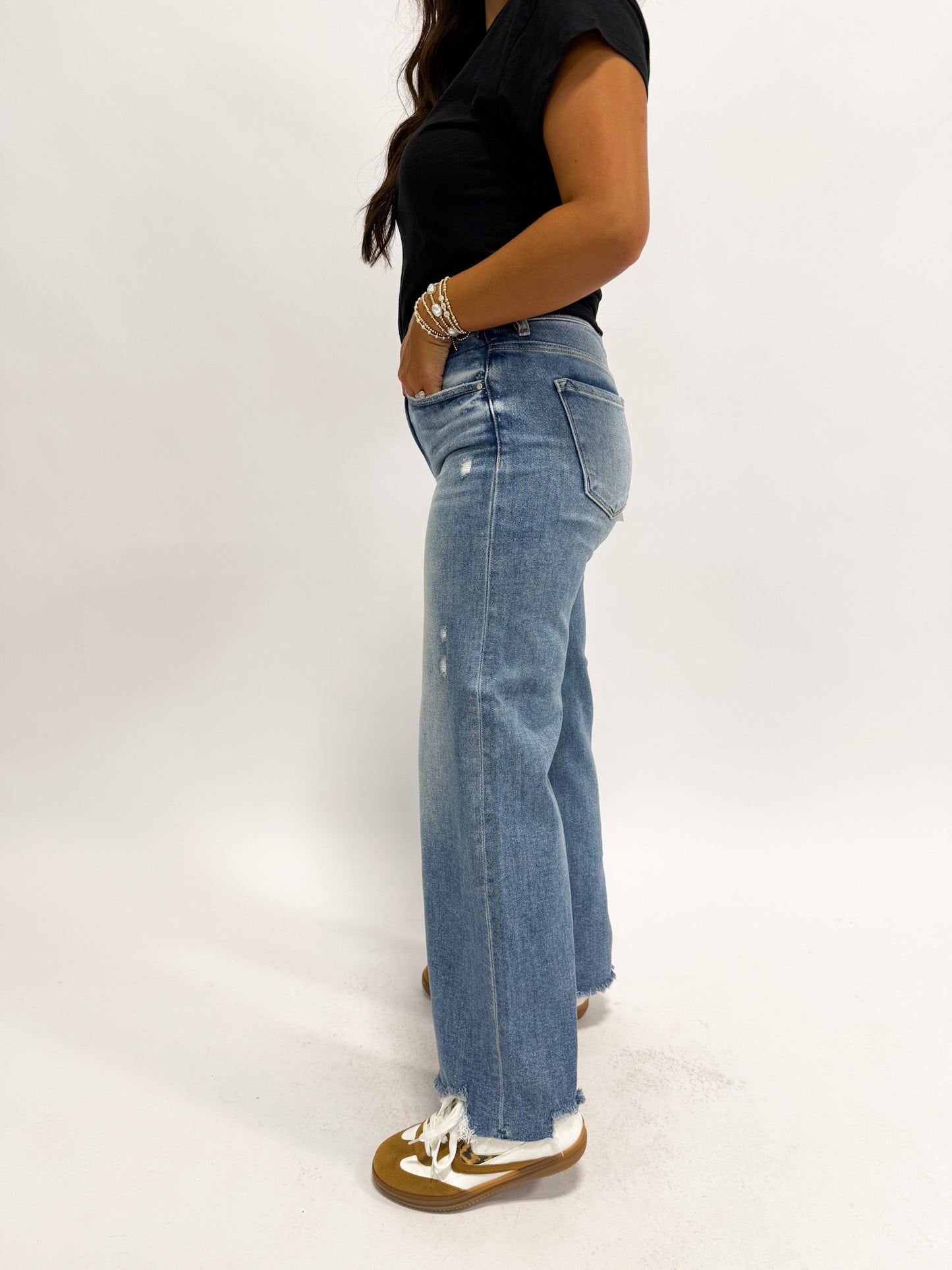 Fall Leaves High Rise Wide Leg Jean
