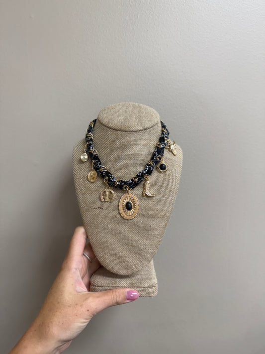 Black Western Scarf Necklace