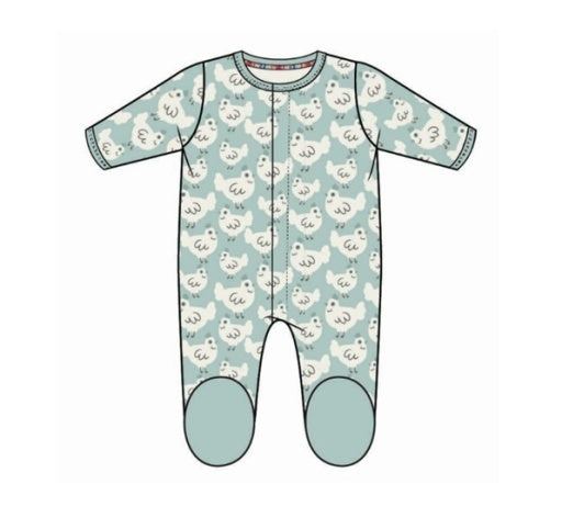 Magnetic Me Organic Cotton Footie Green Chicken