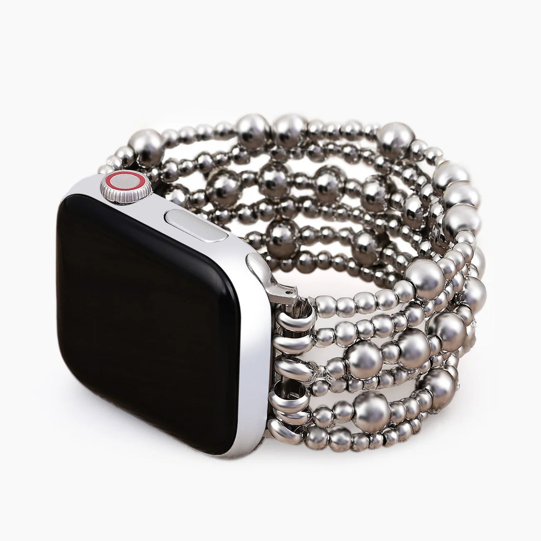Platinum Demure Stretch Apple Watch Band