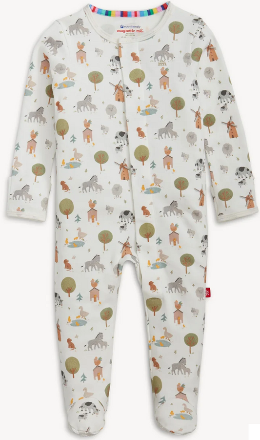 MAGNETIC ME - FUNNY FARM ORGANIC COTTON FOOTIE